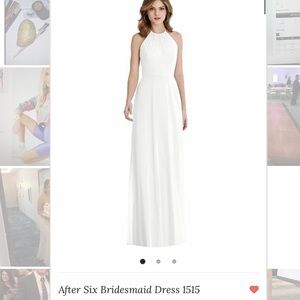 After six white bridesmaid dress